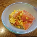 超簡単◎トマトと卵とカニカマのにんにく炒め